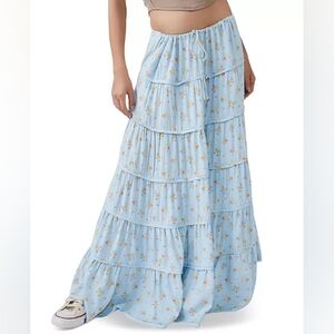 Free People Blue Nova Maxi Skirt NWT